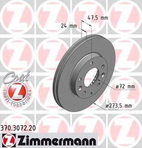 Диск гальмівний передній 370307220 ZIMMERMANN