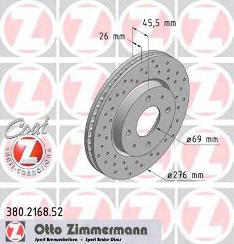 Диск переднього гальма 380216852 ZIMMERMANN