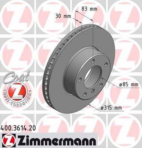 Диск переднього гальма 400361420 ZIMMERMANN