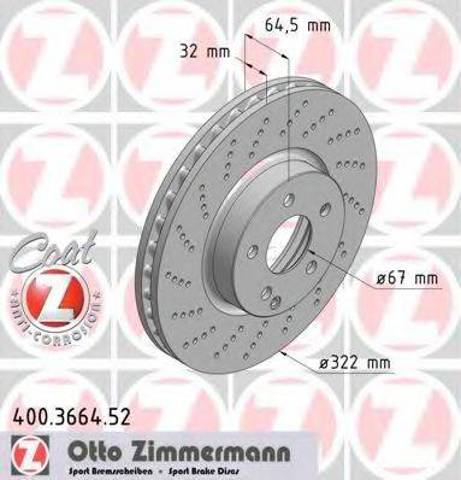 Гальмо дискове переднє 400366452 ZIMMERMANN