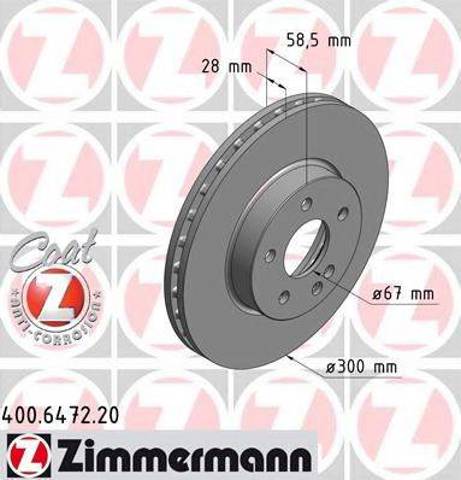 Диск гальмівний передній 400647220 ZIMMERMANN