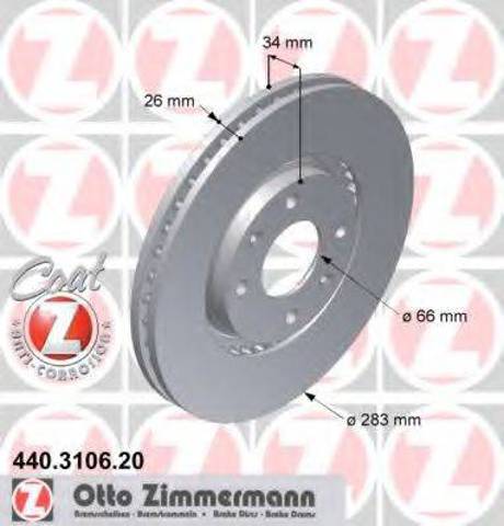 Диск переднього гальма 440310620 ZIMMERMANN