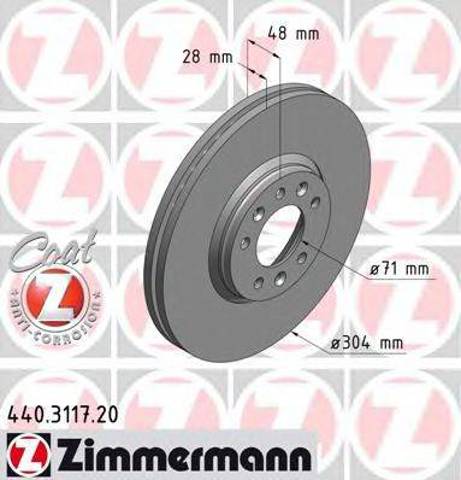 Диск переднього гальма 440311720 ZIMMERMANN