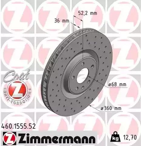 Диск переднього гальма 460155552 ZIMMERMANN