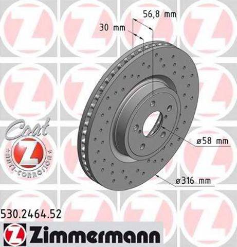 Диск переднього гальма 530246452 ZIMMERMANN