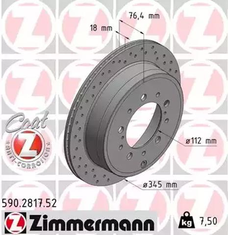 Задні дискові гальма 590281752 ZIMMERMANN