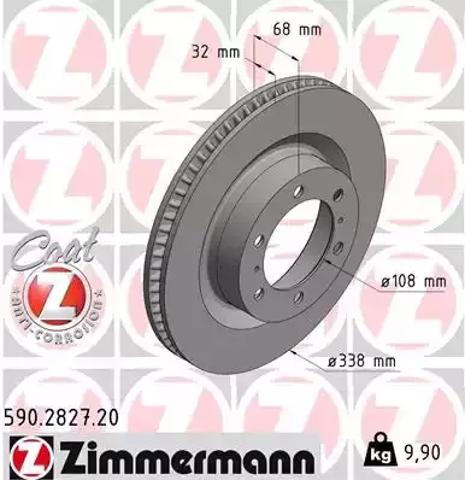 Диск гальмівний передній 590282720 ZIMMERMANN