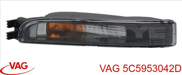 Габарит-показник повороту в бампері, правий 5C5953042D VAG