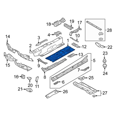 Підлога кузова 5Q0803206B VAG