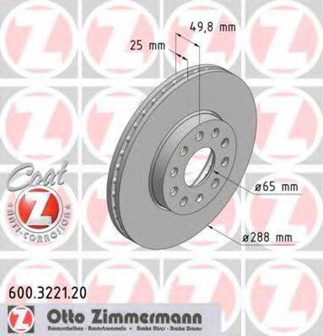 Диск переднього гальма 600322120 ZIMMERMANN