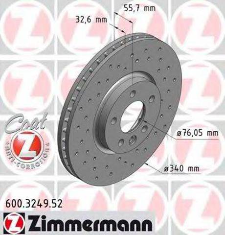 Диск гальмівний передній 600324952 ZIMMERMANN