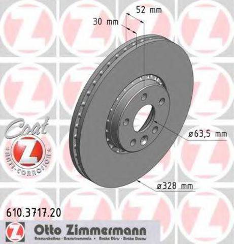 Диск переднього гальма 610371720 ZIMMERMANN