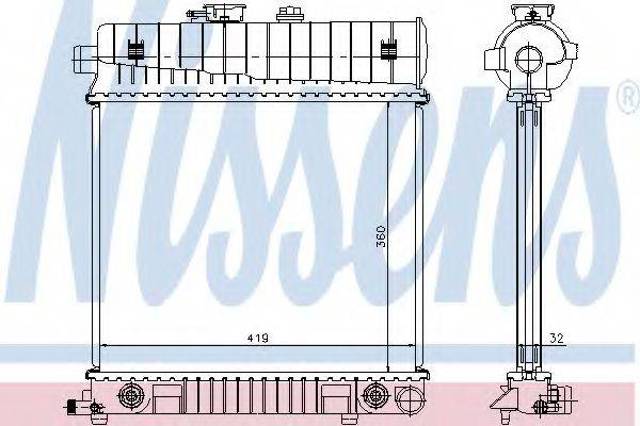 Радіатор водяний 62708A NISSENS