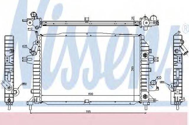 Радіатор двигуна 63115A NISSENS