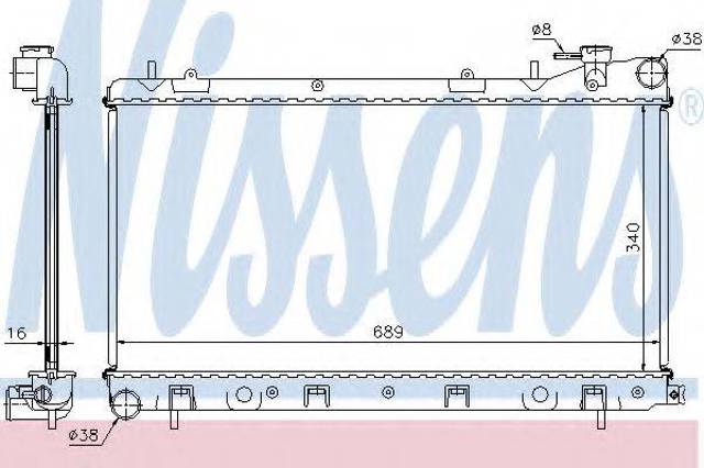 Радіатор системи охолодження двигуна 67704A NISSENS