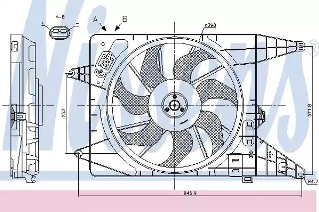 Електровентилятор радіатора 85890 NISSENS