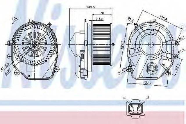 Електродвигуни (електродвигун обігрівача) або розетка причепа штепсельная 87030 NISSENS