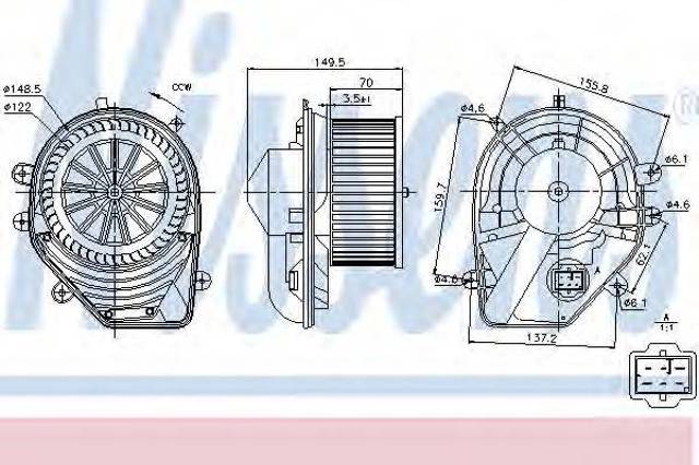 Вентилятор грубки 87060 NISSENS