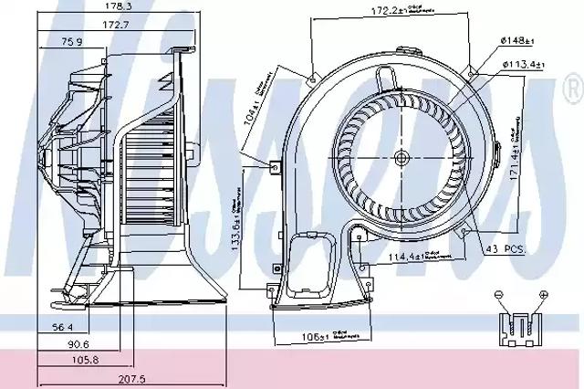 Вентилятор грубки 87067 NISSENS