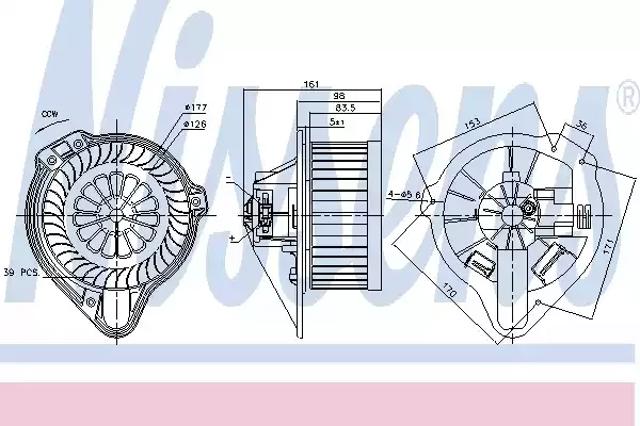 Вентилятор грубки 87170 NISSENS