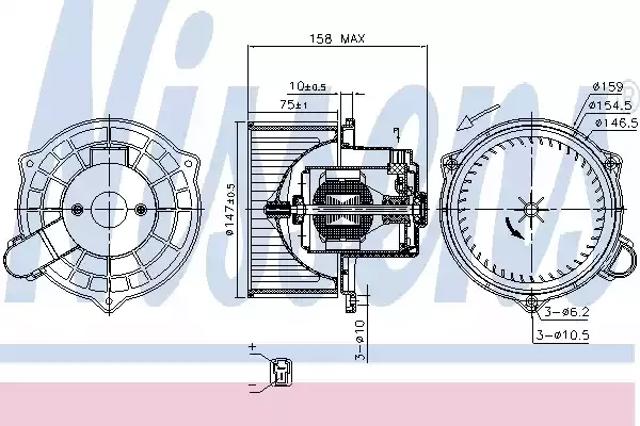 Вентилятор грубки 87234 NISSENS