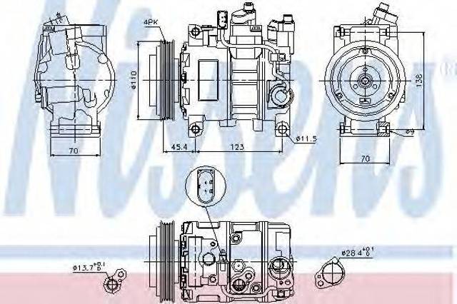 Компресор системи кондиціювання 89049 NISSENS