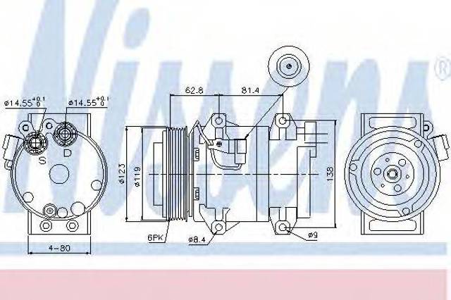 Компресор кондиціонера 89070 NISSENS