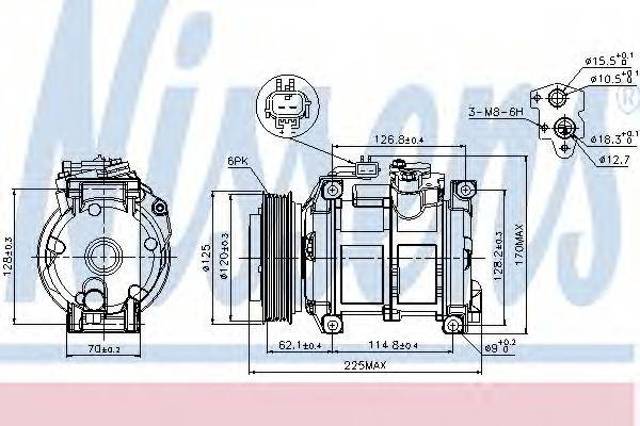 Компресор кондиціонера 89074 NISSENS