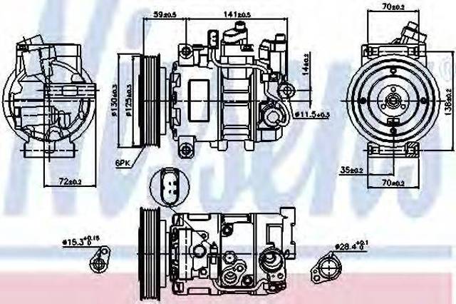 Компресор кондиціонера 89111 NISSENS