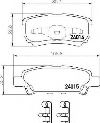 Задні гальмівні колодки 8DB355010811 HELLA