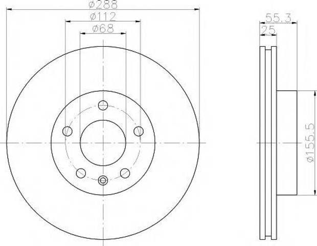 Гальмо дискове переднє 8DD355104481 HELLA