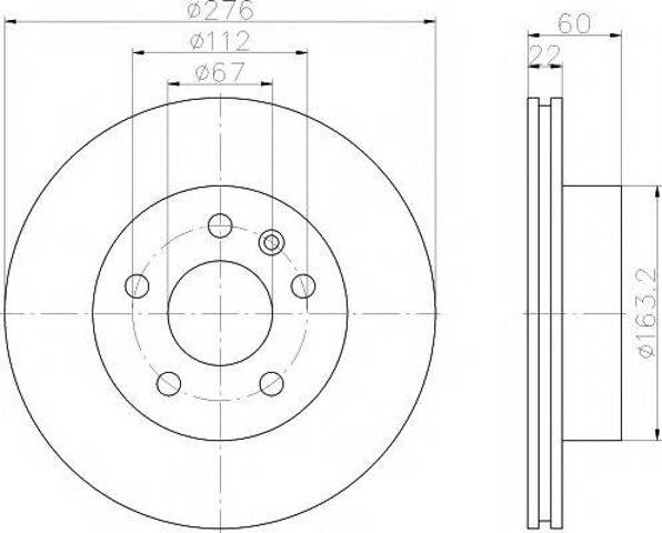 Гальмо дискове переднє 8DD355104521 HELLA