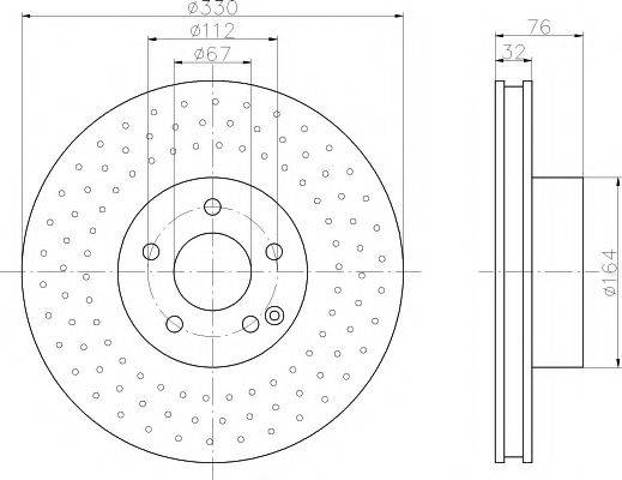 Гальмо дискове переднє 8DD355106851 HELLA