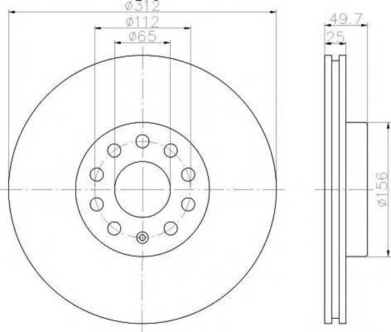 Диск переднього гальма 8DD355109521 HELLA