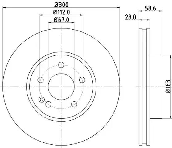 Гальмо дискове переднє 8DD355110071 HELLA