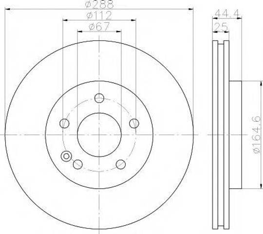 Диск гальмівний передній 8DD355111081 HELLA