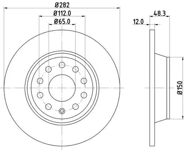 Диск гальмівний задній 8DD355112141 HELLA