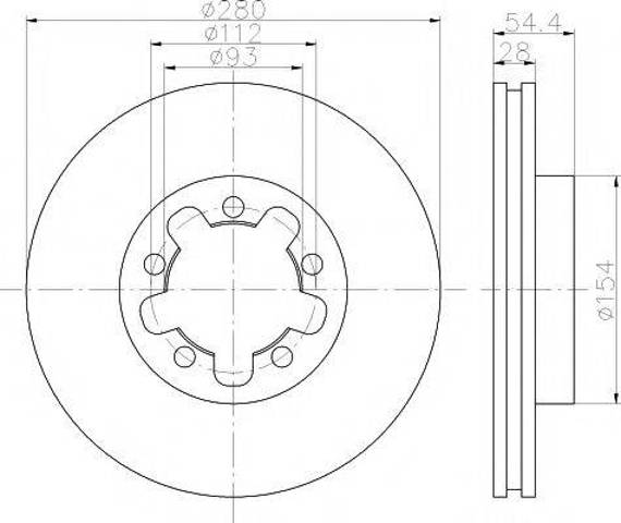 Диск гальмівний передній 8DD355113261 HELLA