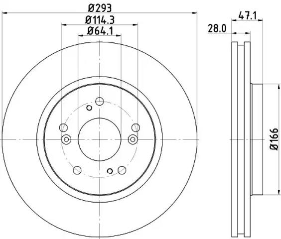 Диск гальмівний передній 8DD355115941 HELLA