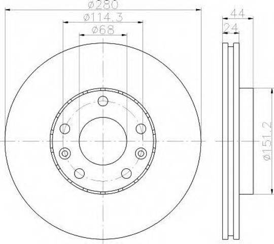 Гальмо дискове переднє 8DD355116151 HELLA