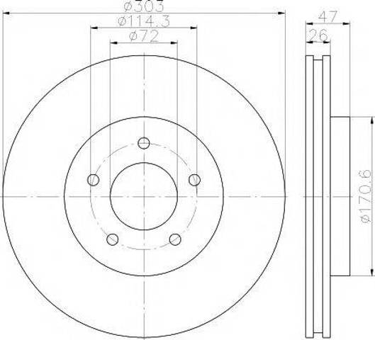 Гальмо дискове переднє 8DD355116261 HELLA