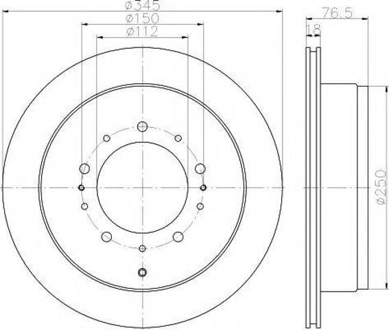 Диск заднього гальма 8DD355116331 HELLA