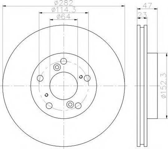 Диск переднього гальма 8DD355117081 HELLA
