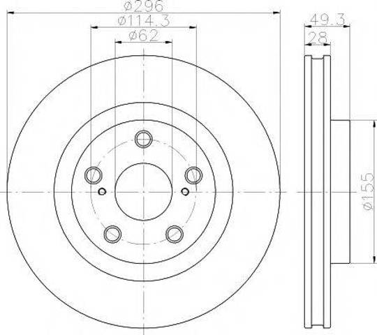 Гальмо дискове переднє 8DD355118561 HELLA