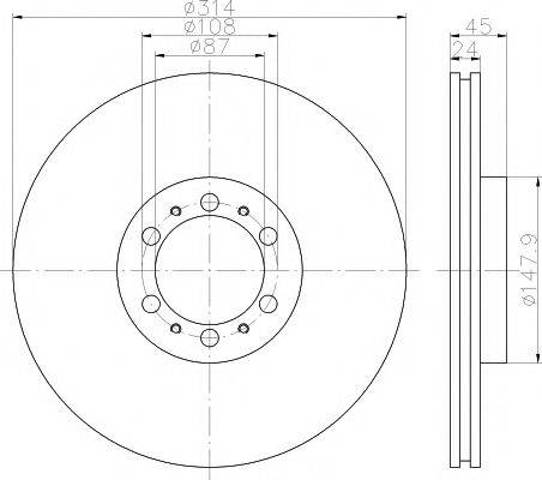 Диск гальмівний передній 8DD355118741 HELLA
