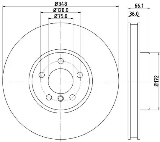 Гальмо дискове переднє 8DD355119261 HELLA