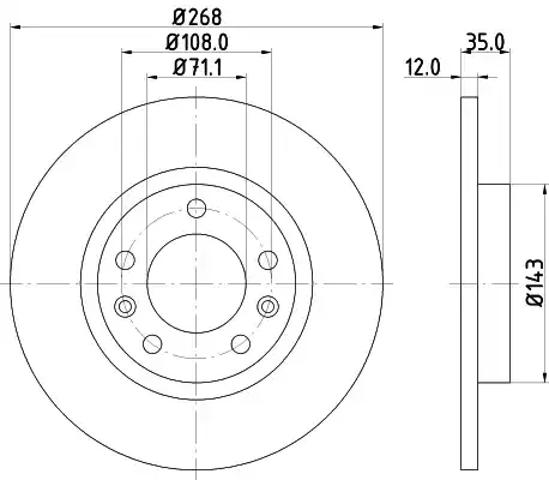 Диск заднього гальма 8DD355120491 HELLA