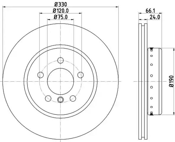 Гальмо дискове переднє 8DD355120661 HELLA