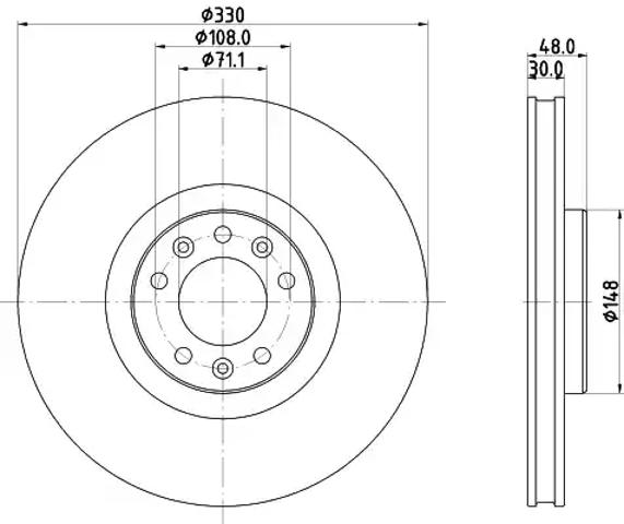 Диск гальмівний передній 8DD355125331 HELLA
