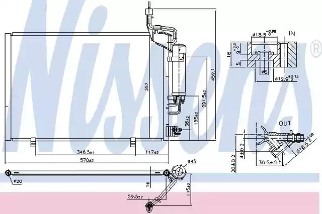 Трубопроводи і радіатор кондиціонера 940527 NISSENS